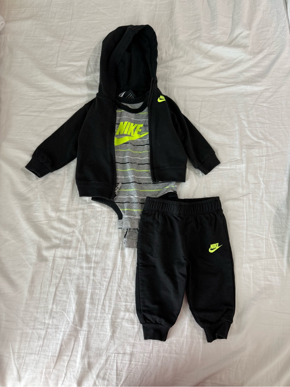 Nike Black & Neon Toddler Jogger Set